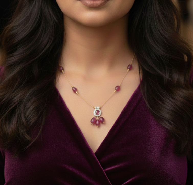 Gold and Green Jade Beaded Chain